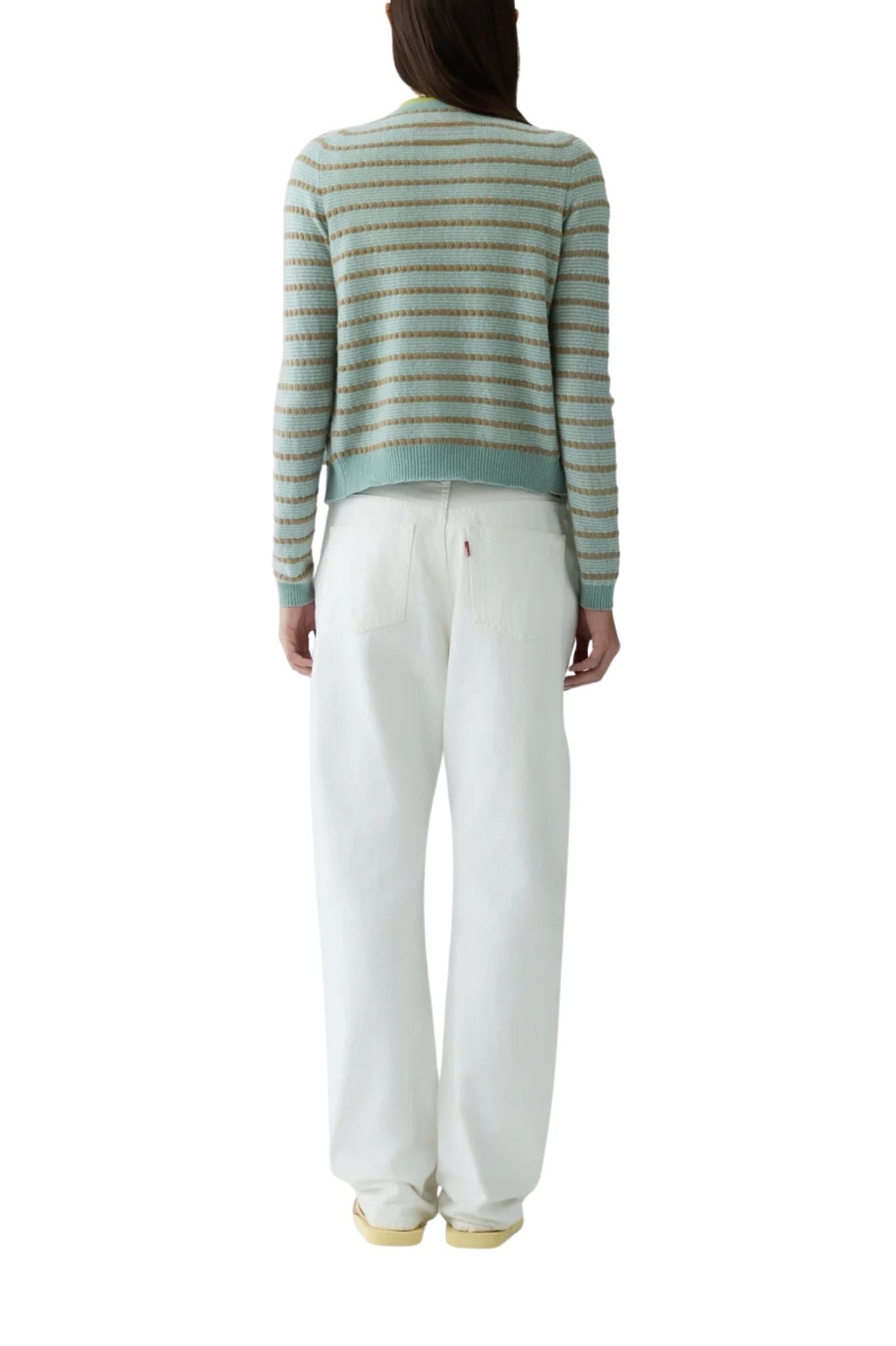Guest in Residence Pebble Stripe Jane Cardigan - Vermillion