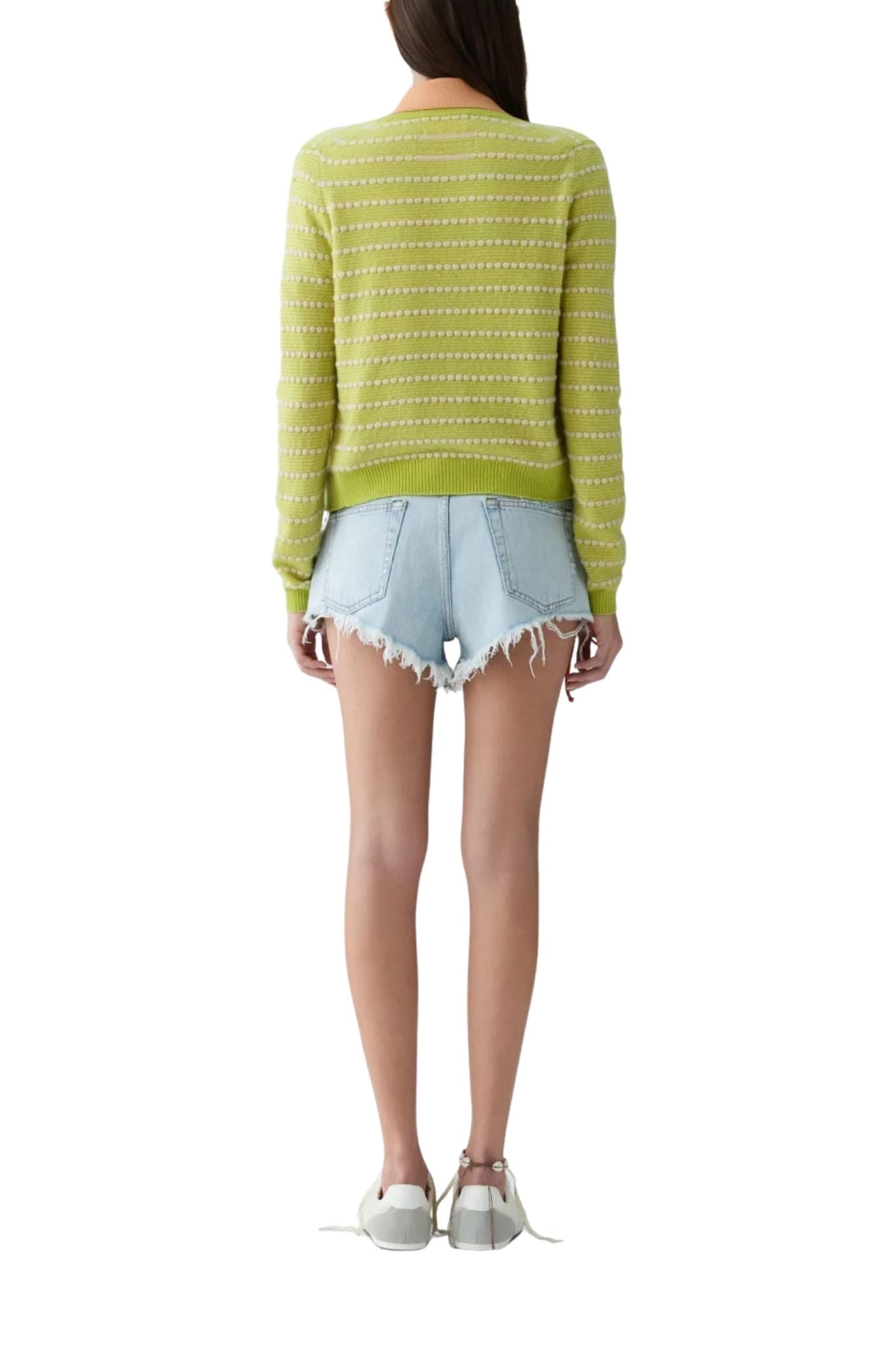 Guest in Residence Pebble Stripe Jane Cardigan - Vermillion