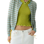 Guest in Residence Pebble Stripe Jane Cardigan - Vermillion