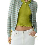 Guest in Residence Pebble Stripe Jane Cardigan - Vermillion