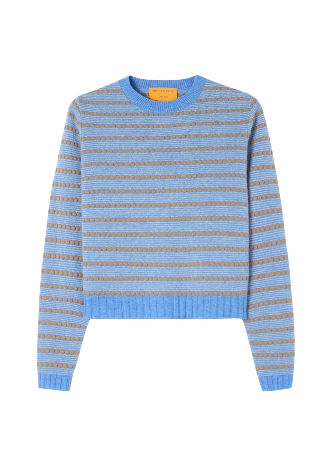 Guest in Residence Pebble Stripe Shrunken Crew - Vermillion