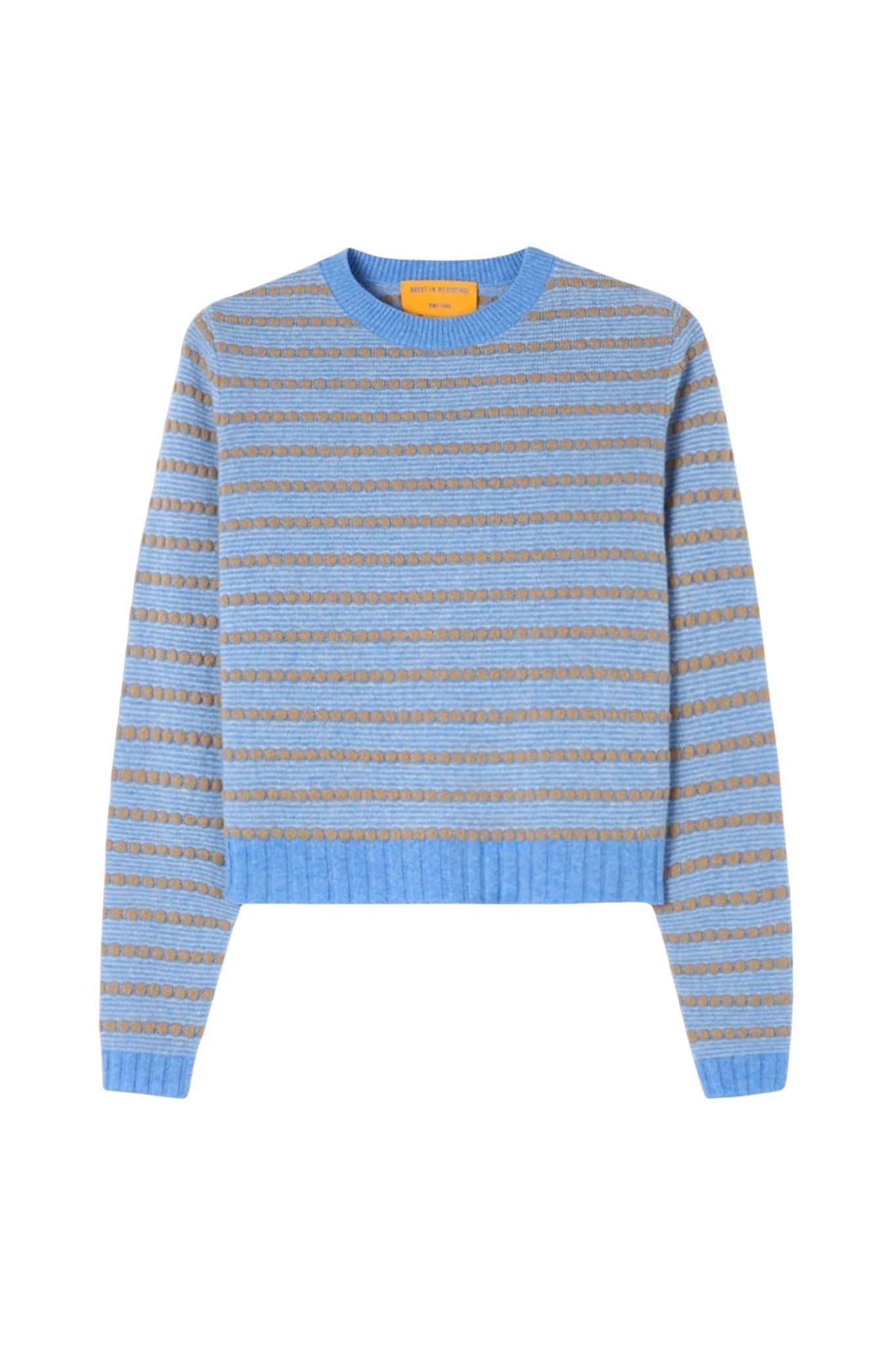 Guest in Residence Pebble Stripe Shrunken Crew - Vermillion