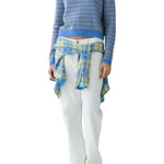 Guest in Residence Pebble Stripe Shrunken Crew - Vermillion