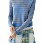 Guest in Residence Pebble Stripe Shrunken Crew - Vermillion