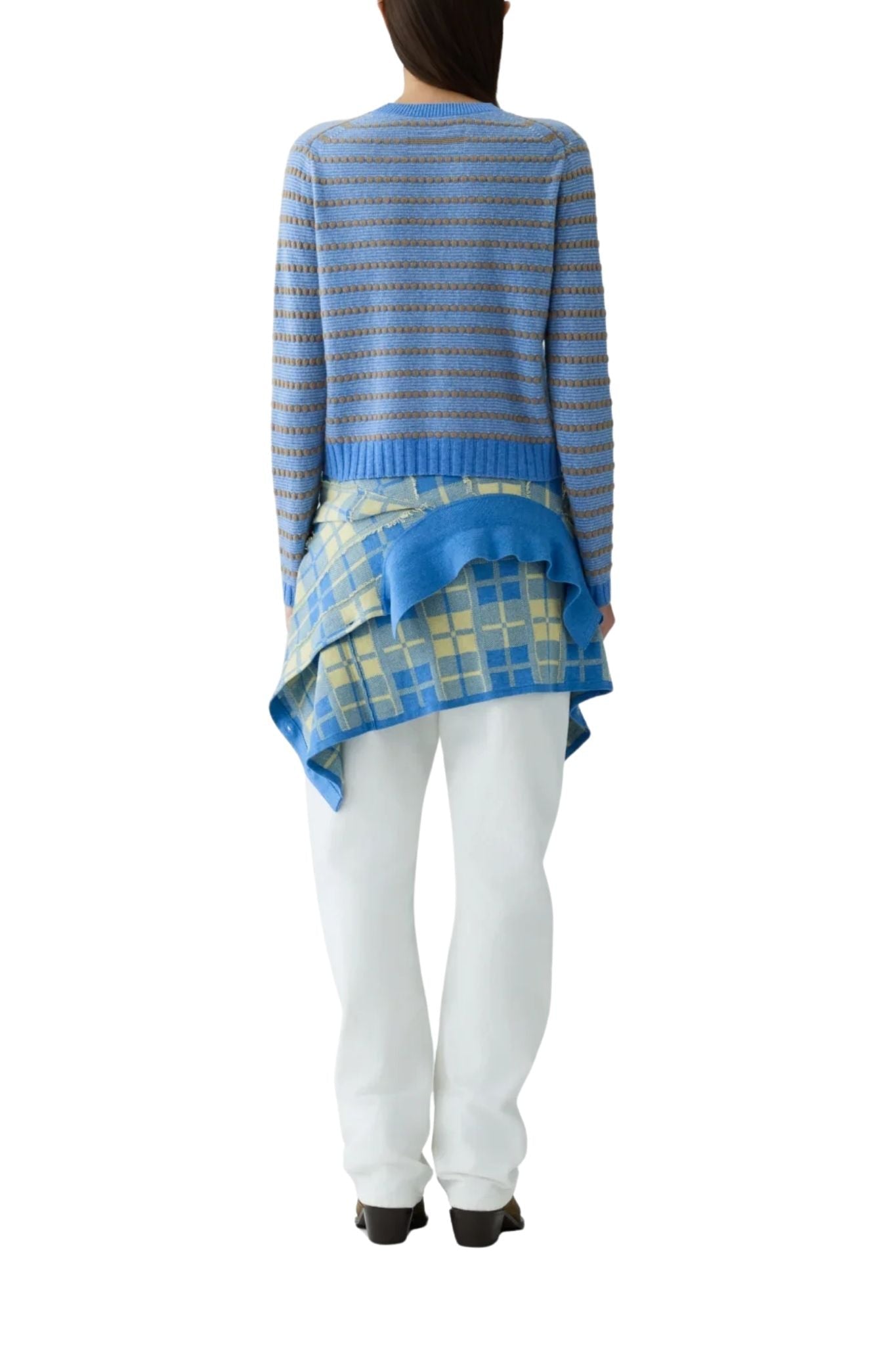 Guest in Residence Pebble Stripe Shrunken Crew - Vermillion