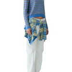 Guest in Residence Pebble Stripe Shrunken Crew - Vermillion