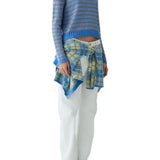 Guest in Residence Pebble Stripe Shrunken Crew - Vermillion