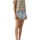 Guest in Residence Short Sleeve Stripe Rugby - Vermillion