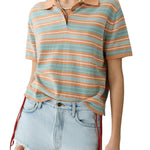 Guest in Residence Short Sleeve Stripe Rugby - Vermillion