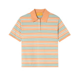 Guest in Residence Short Sleeve Stripe Rugby - Vermillion