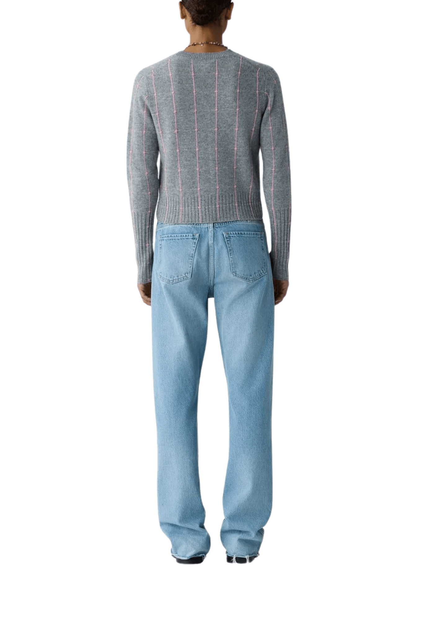 Guest in Residence Shrunken Checker Crew - Vermillion