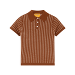 Guest in Residence Shrunken Waffle Polo - Vermillion