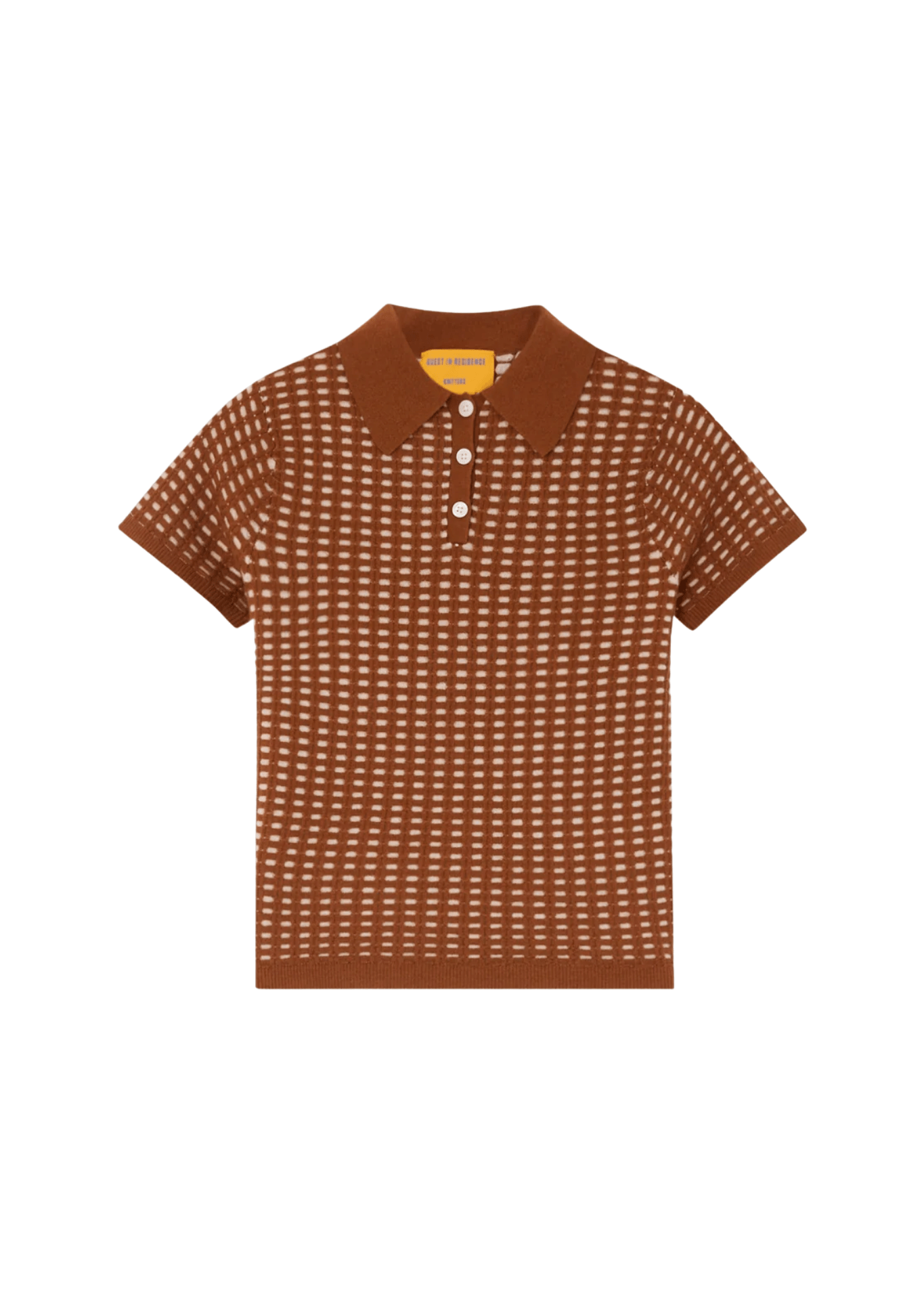 Guest in Residence Shrunken Waffle Polo - Vermillion