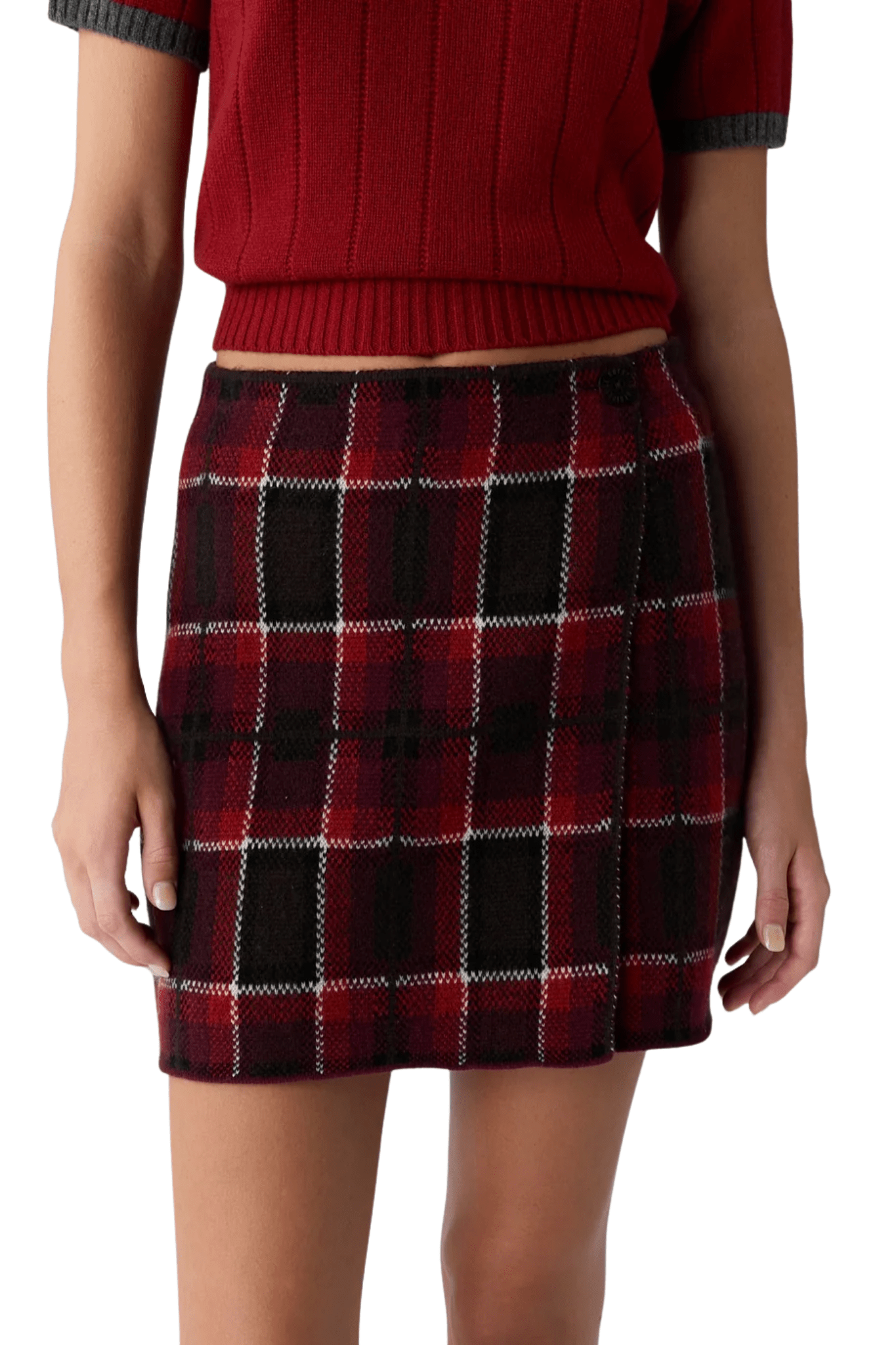 Guest in Residence Tartan Mini Skirt - Vermillion
