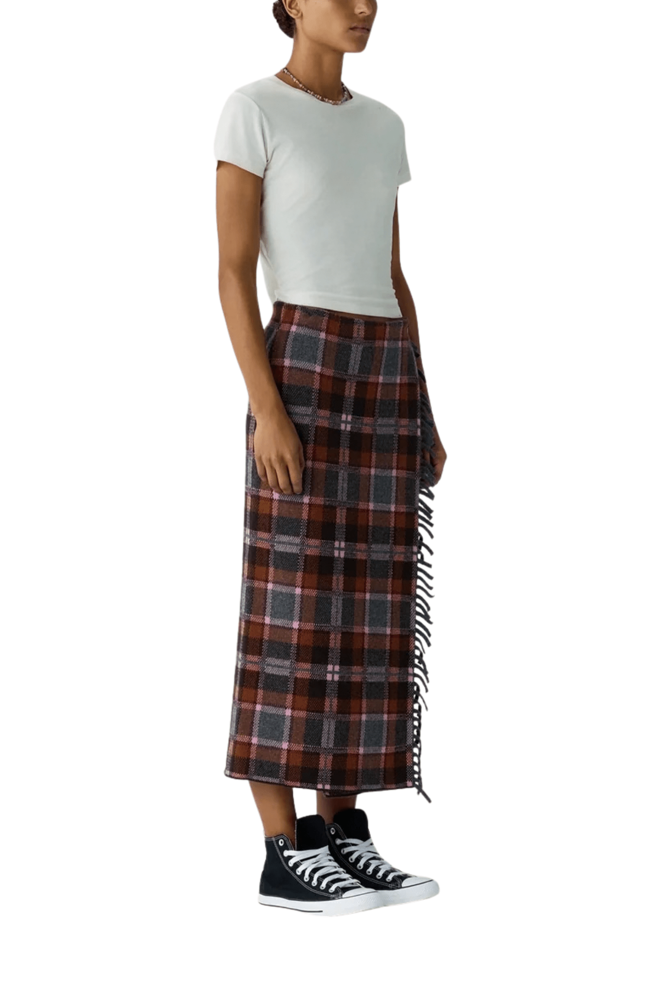 Guest in Residence Tartan Wrap Skirt - Vermillion