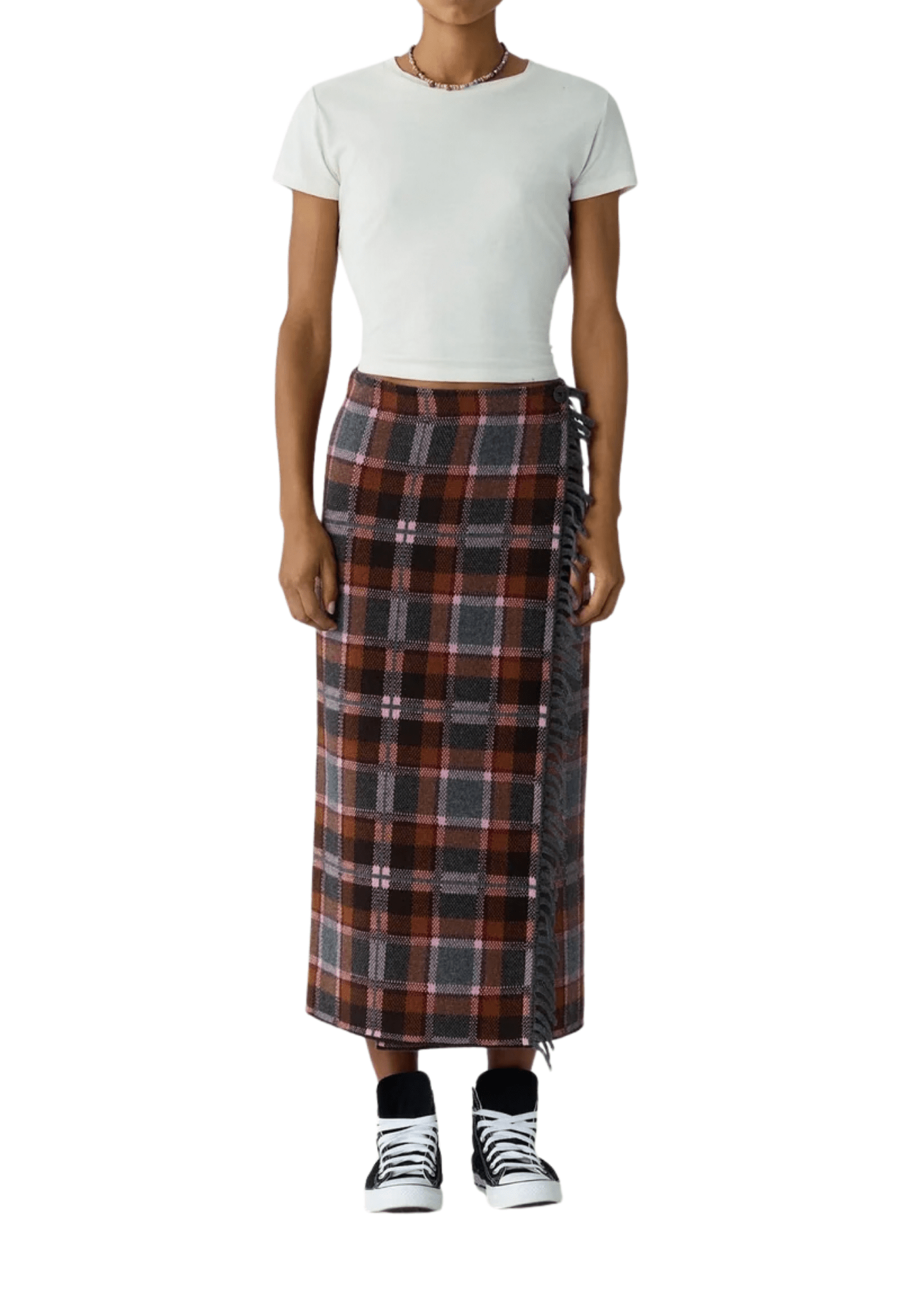 Guest in Residence Tartan Wrap Skirt - Vermillion