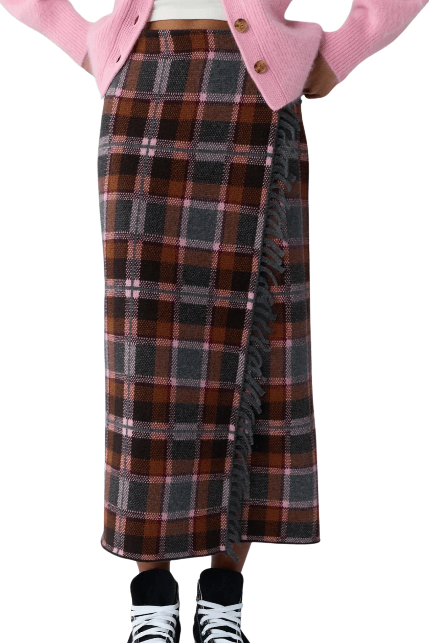 Guest in Residence Tartan Wrap Skirt - Vermillion
