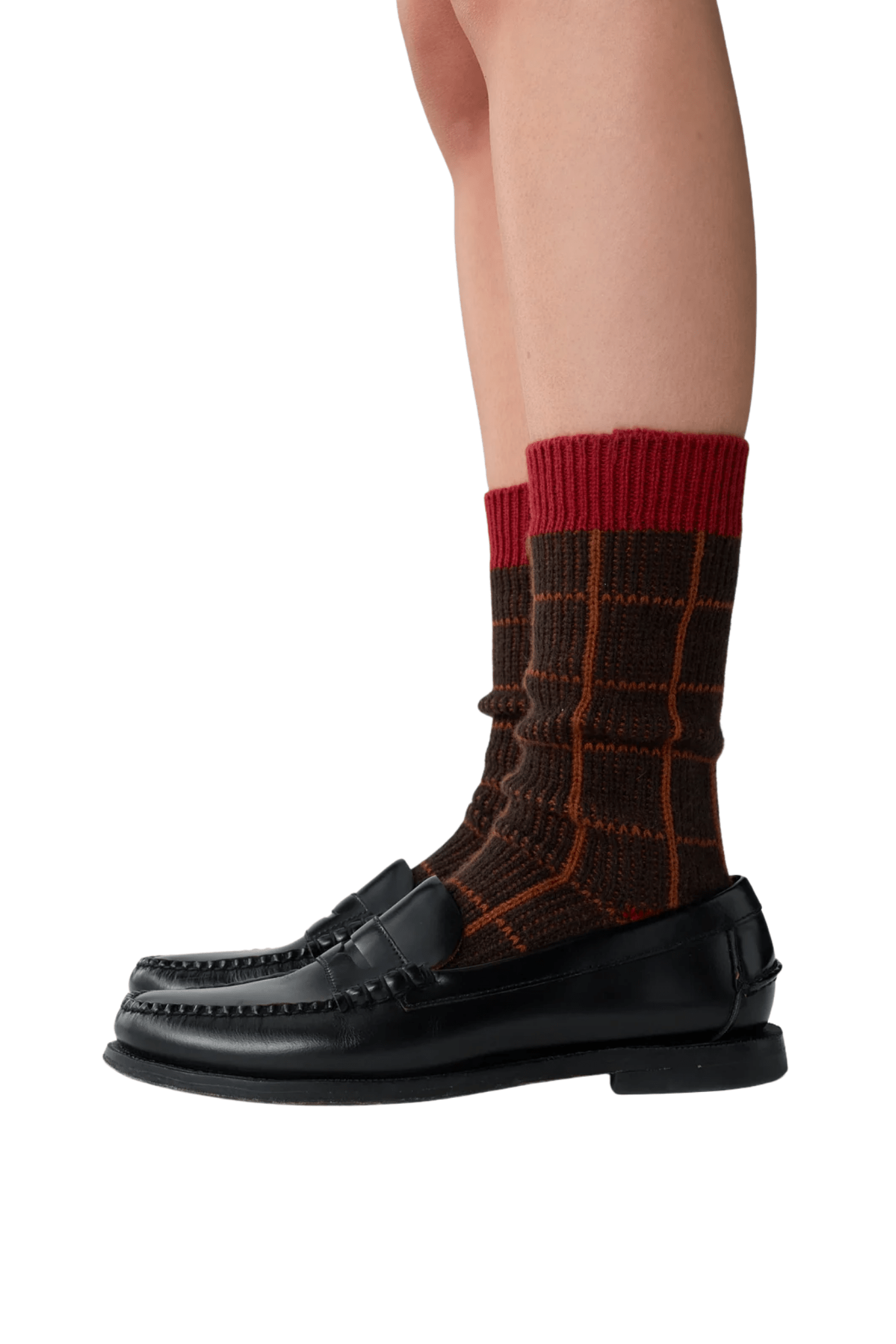Guest in Residence The Checker Soft Sock - Vermillion