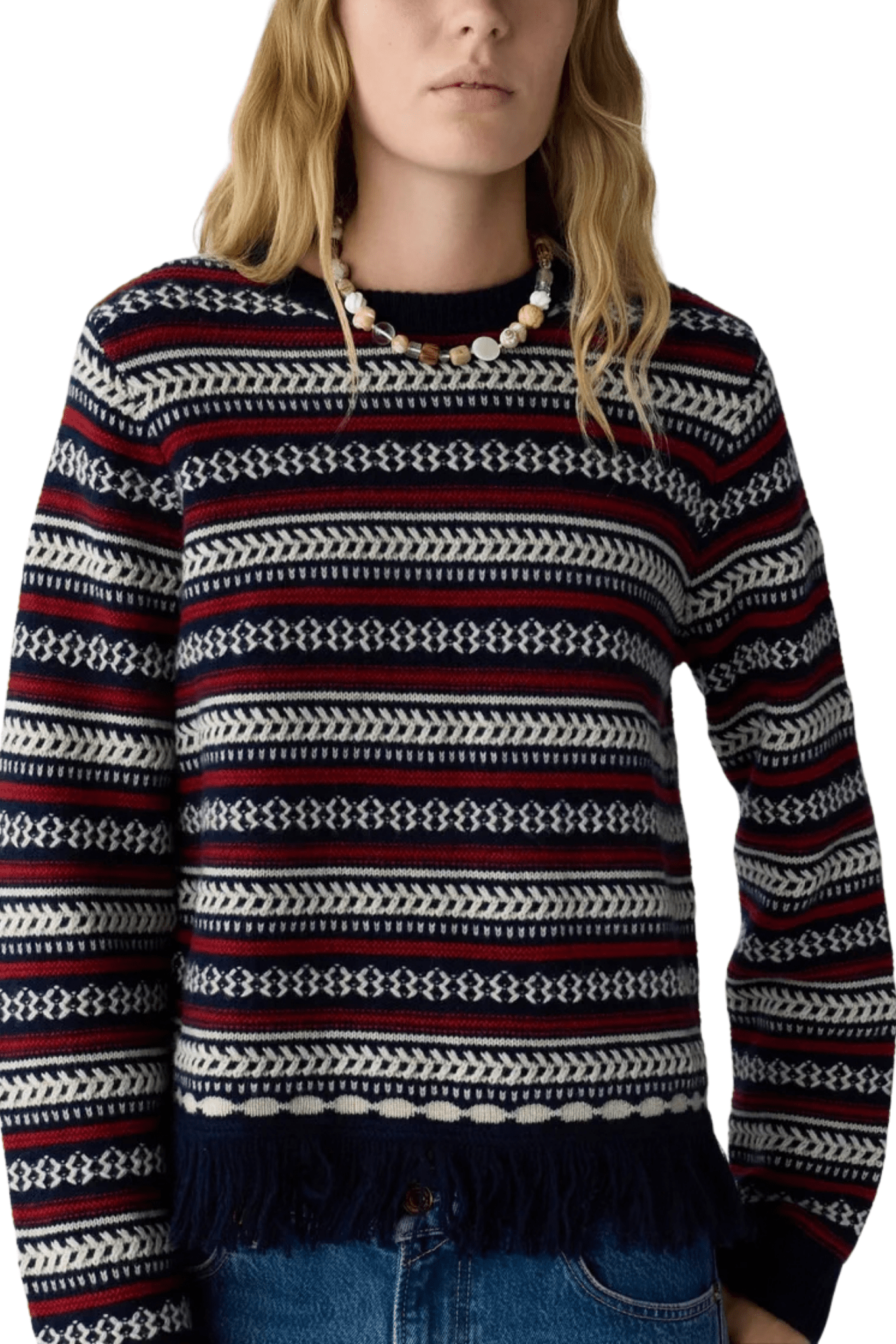 Guest in Residence Western Stripe Crew - Vermillion