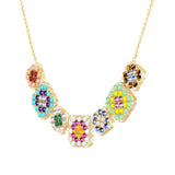 Harwell Godfrey Granny Squares Geraldine Pendant Necklace - Vermillion