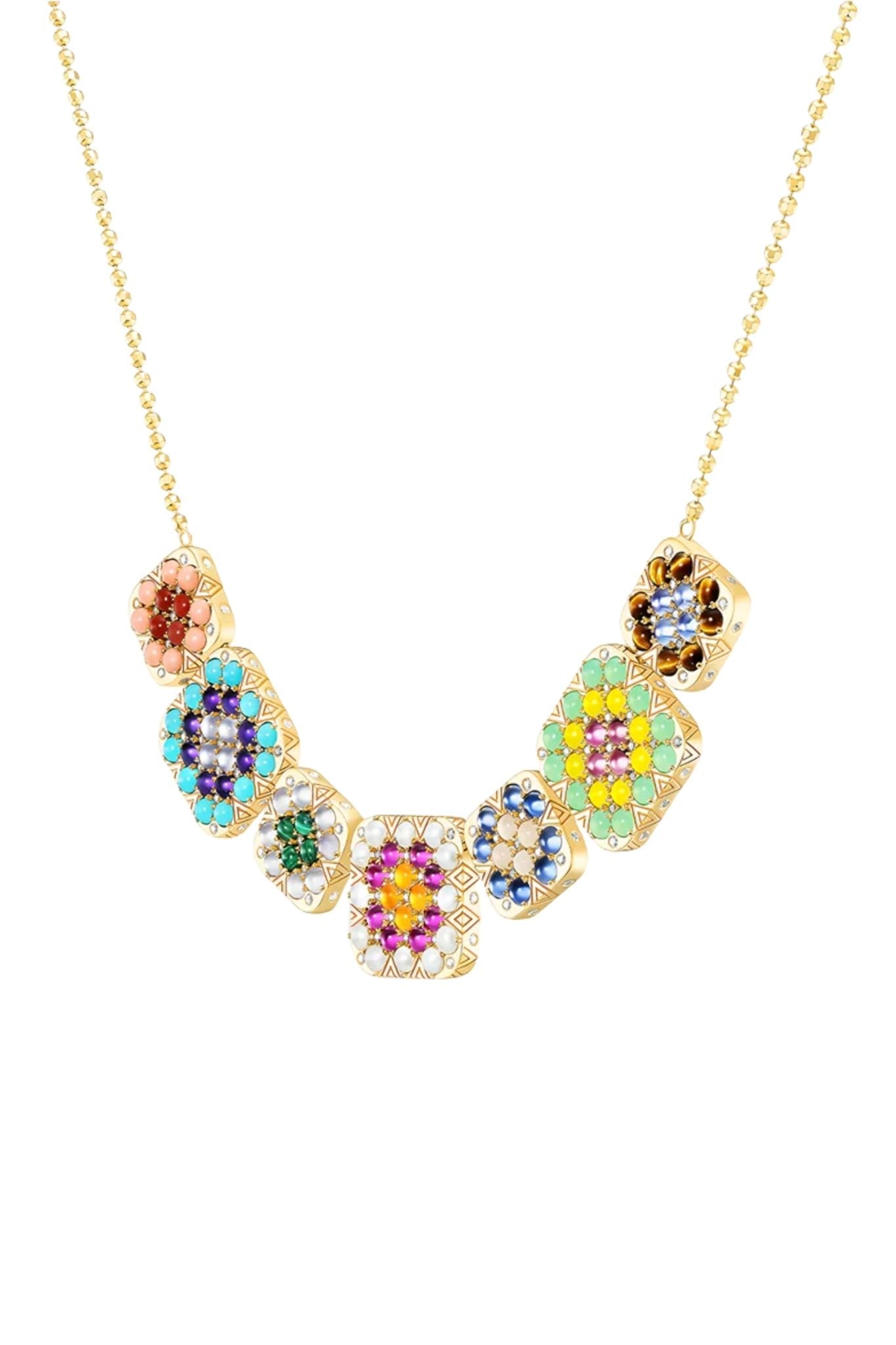 Harwell Godfrey Granny Squares Geraldine Pendant Necklace - Vermillion