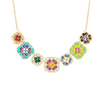 Harwell Godfrey Granny Squares Geraldine Pendant Necklace - Vermillion