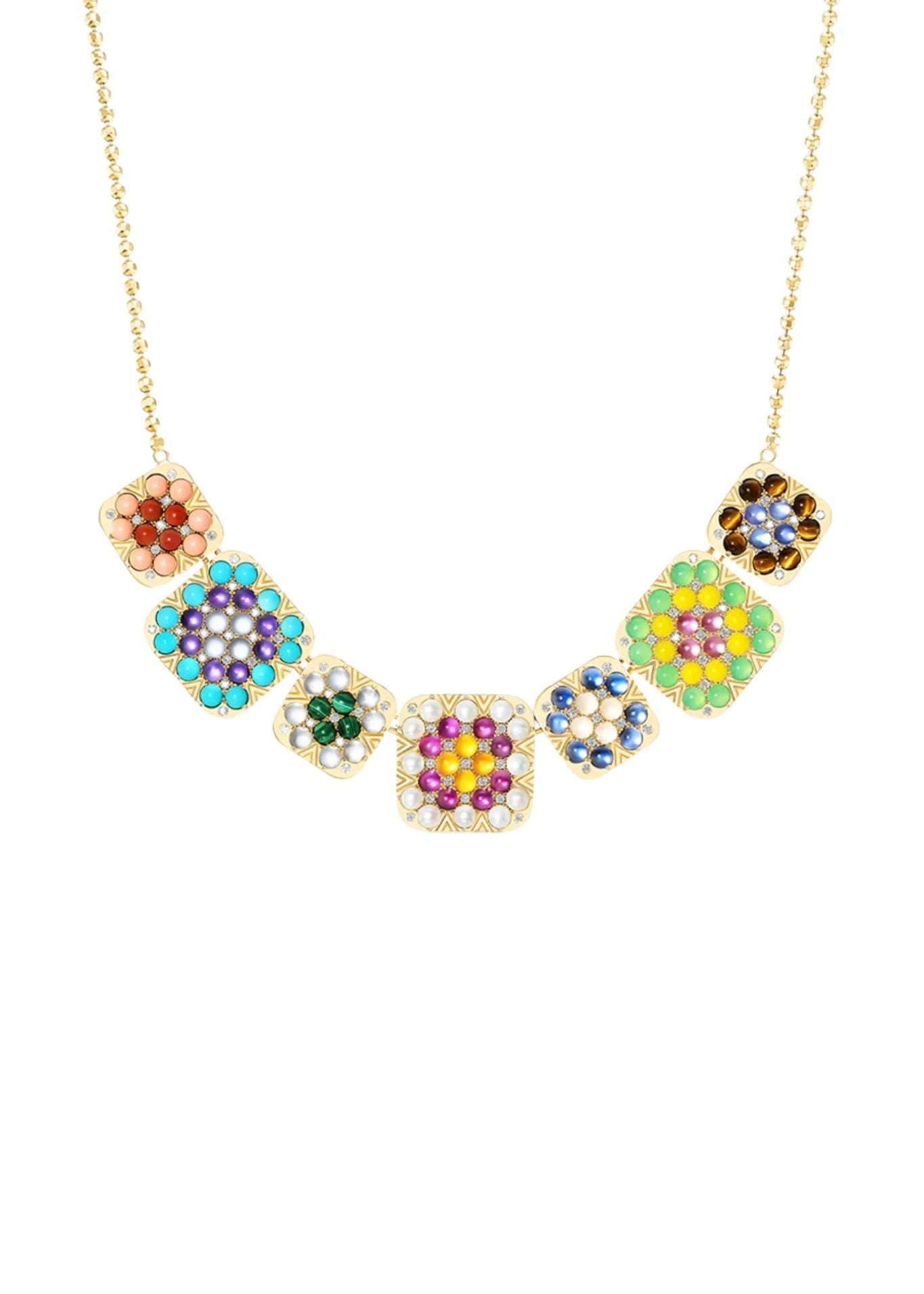 Harwell Godfrey Granny Squares Geraldine Pendant Necklace - Vermillion