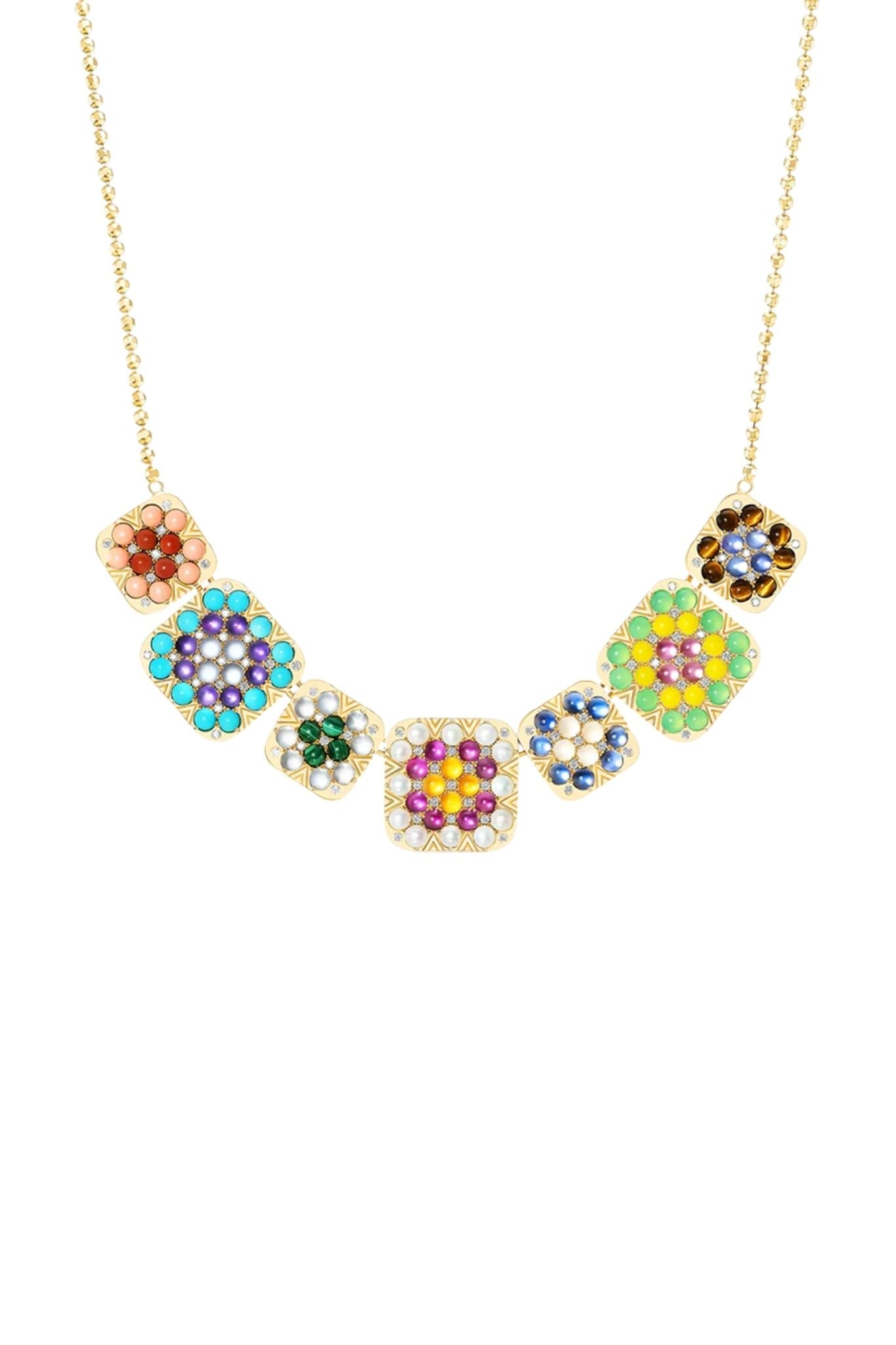 Harwell Godfrey Granny Squares Geraldine Pendant Necklace - Vermillion