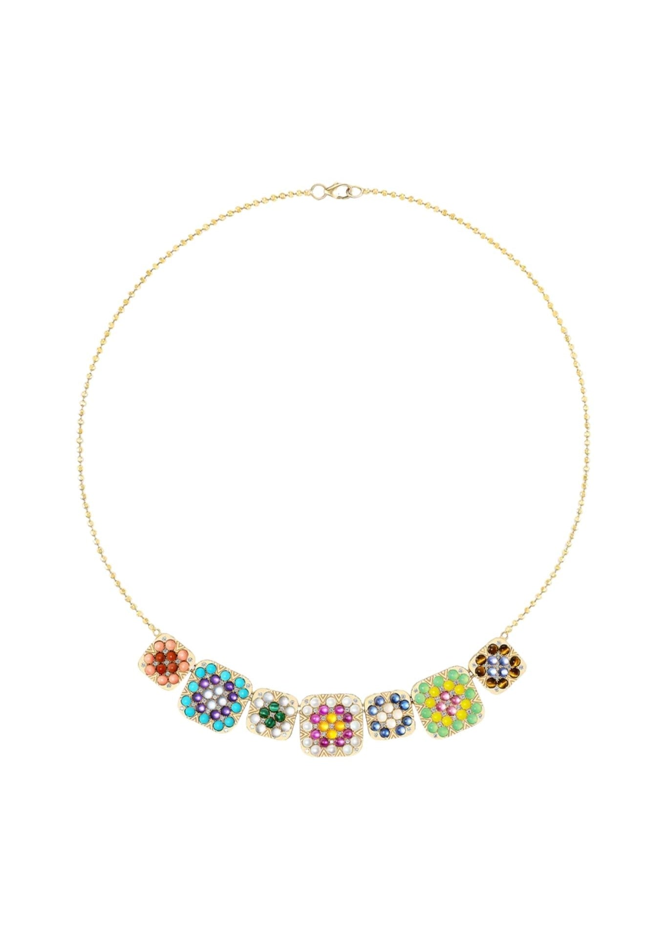 Harwell Godfrey Granny Squares Geraldine Pendant Necklace - Vermillion