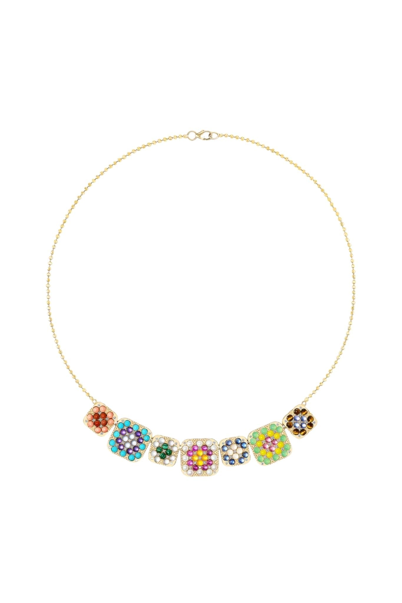 Harwell Godfrey Granny Squares Geraldine Pendant Necklace - Vermillion