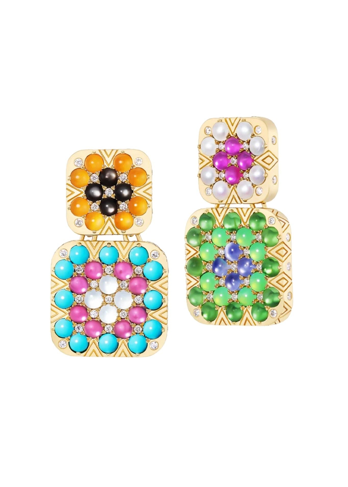 Harwell Godfrey Granny Squares Thelma Earrings - Vermillion