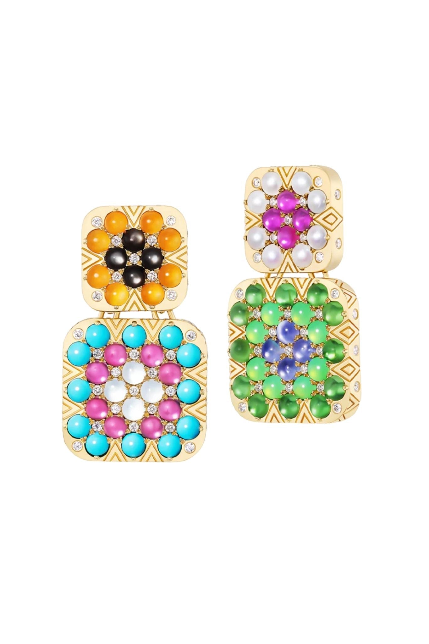 Harwell Godfrey Granny Squares Thelma Earrings - Vermillion