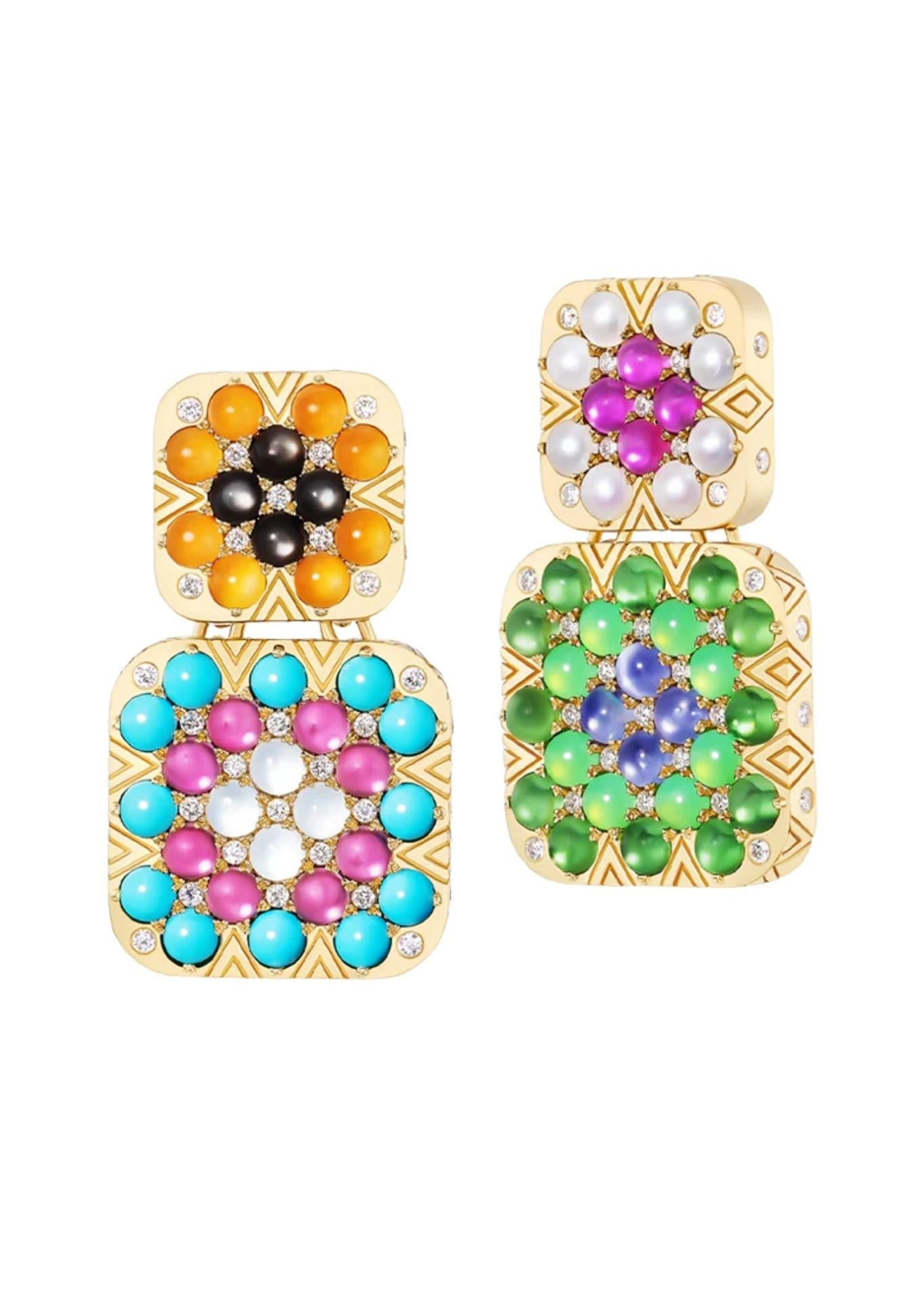 Harwell Godfrey Granny Squares Thelma Earrings - Vermillion
