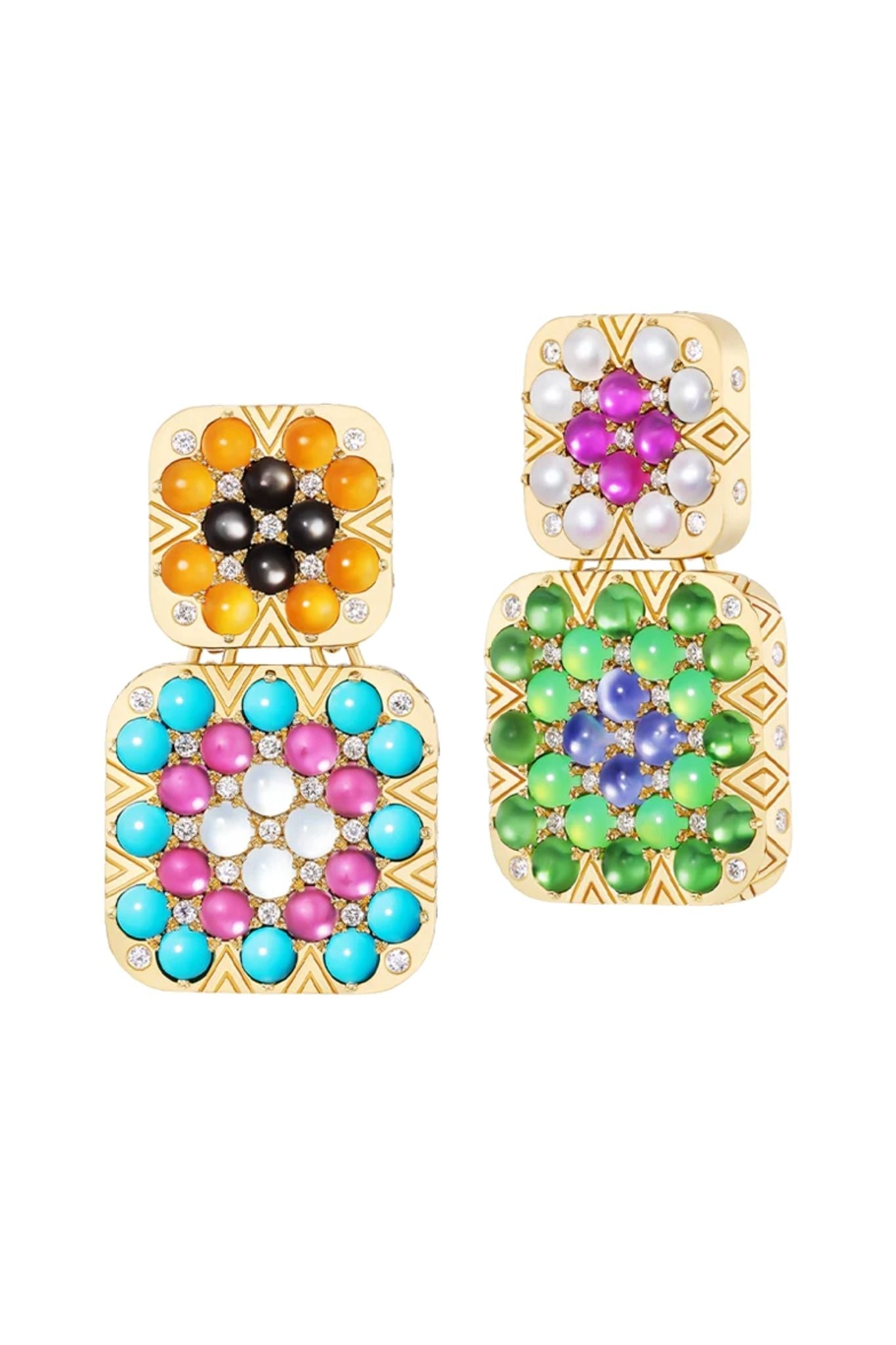 Harwell Godfrey Granny Squares Thelma Earrings - Vermillion
