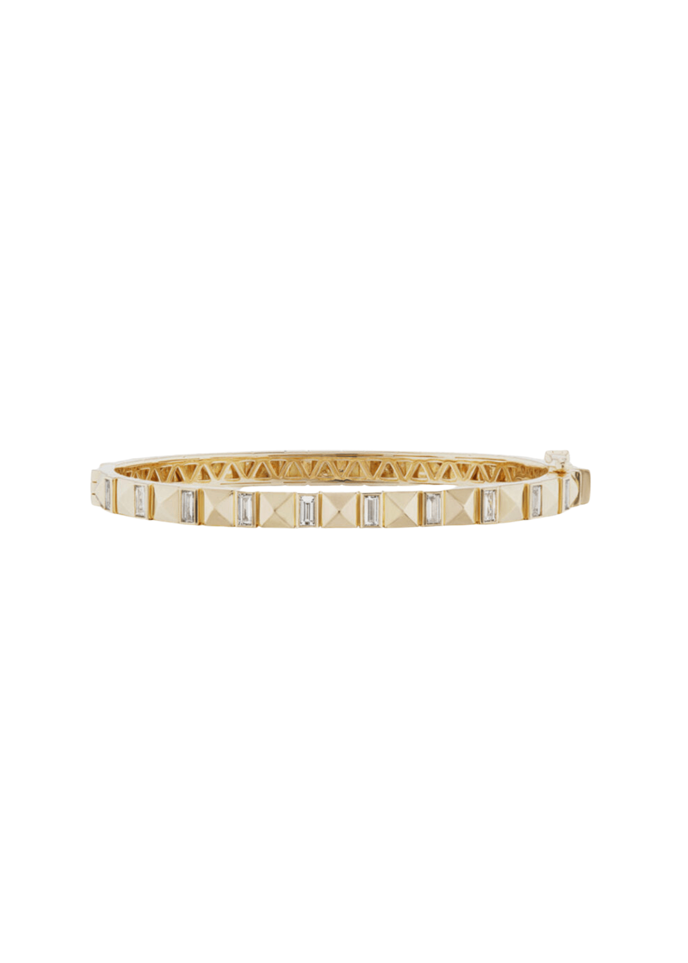 Harwell Godfrey Pyramid Baguette Stud Bangle - Vermillion