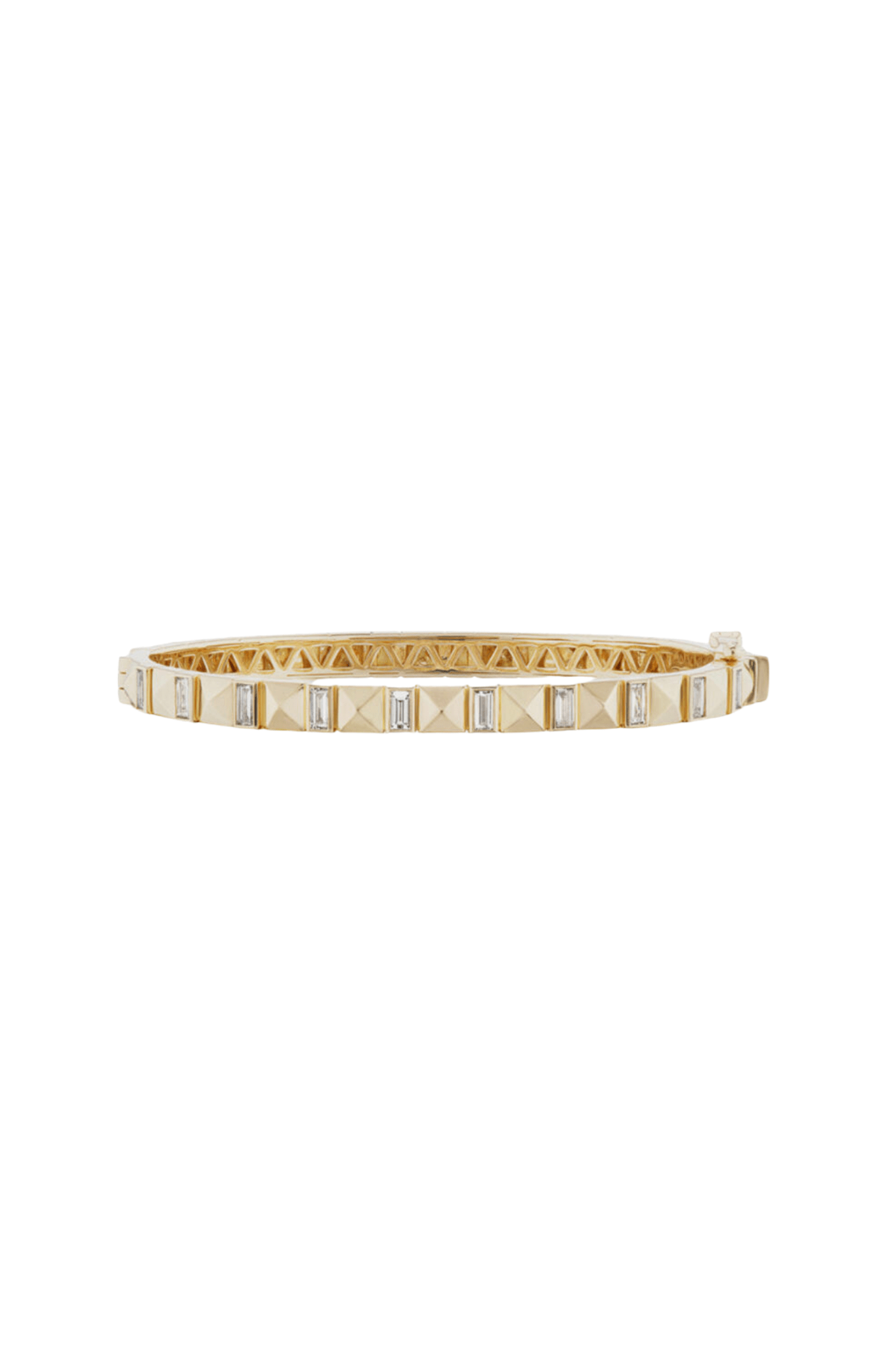 Harwell Godfrey Pyramid Baguette Stud Bangle - Vermillion