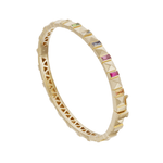 Harwell Godfrey Pyramid Baguette Stud Bangle - Vermillion