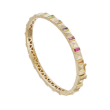 Harwell Godfrey Pyramid Baguette Stud Bangle - Vermillion