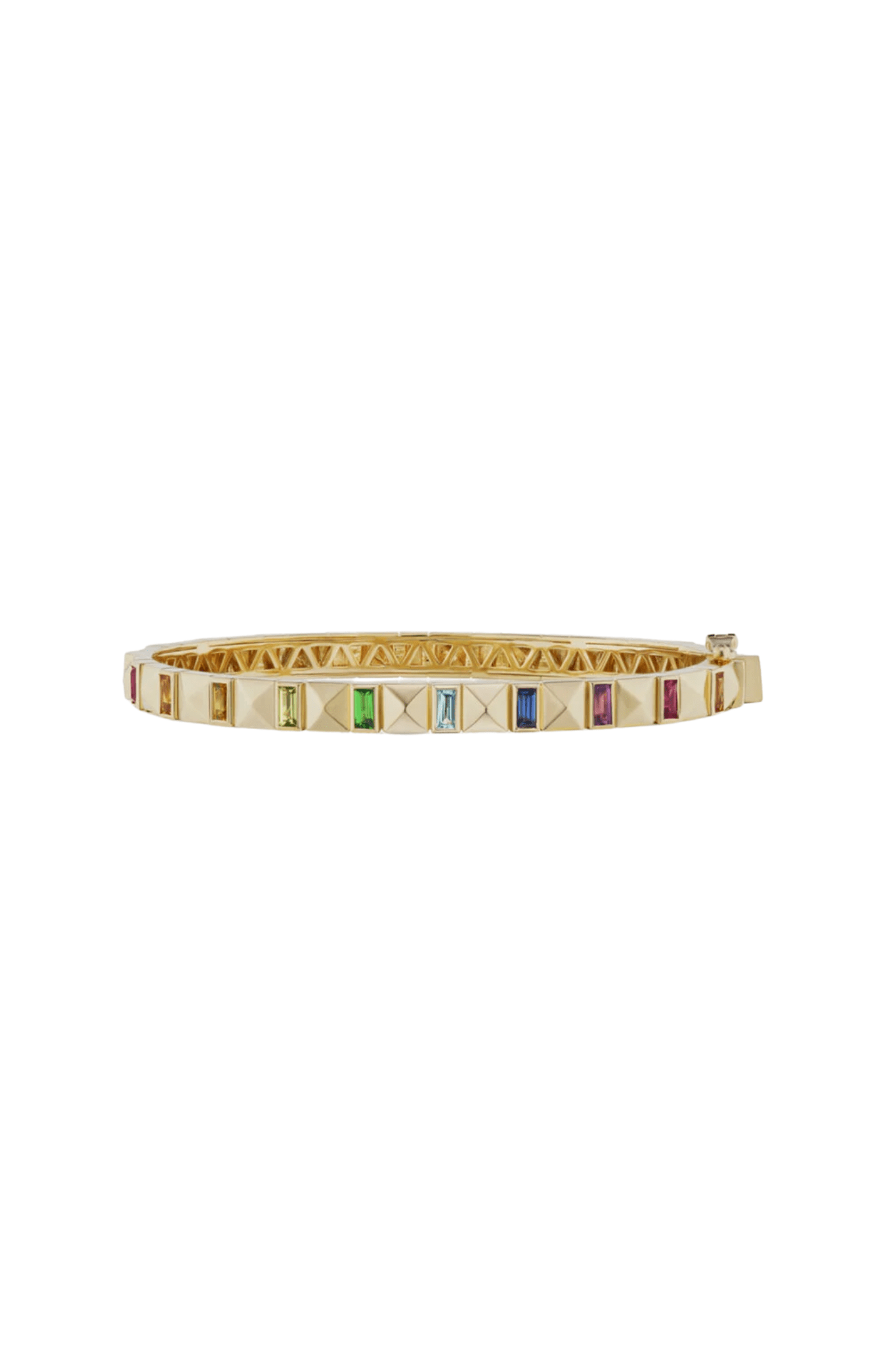 Harwell Godfrey Pyramid Baguette Stud Bangle - Vermillion