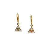 Harwell Godfrey Triangle Charm Huggies White/Yellow Gold - Vermillion