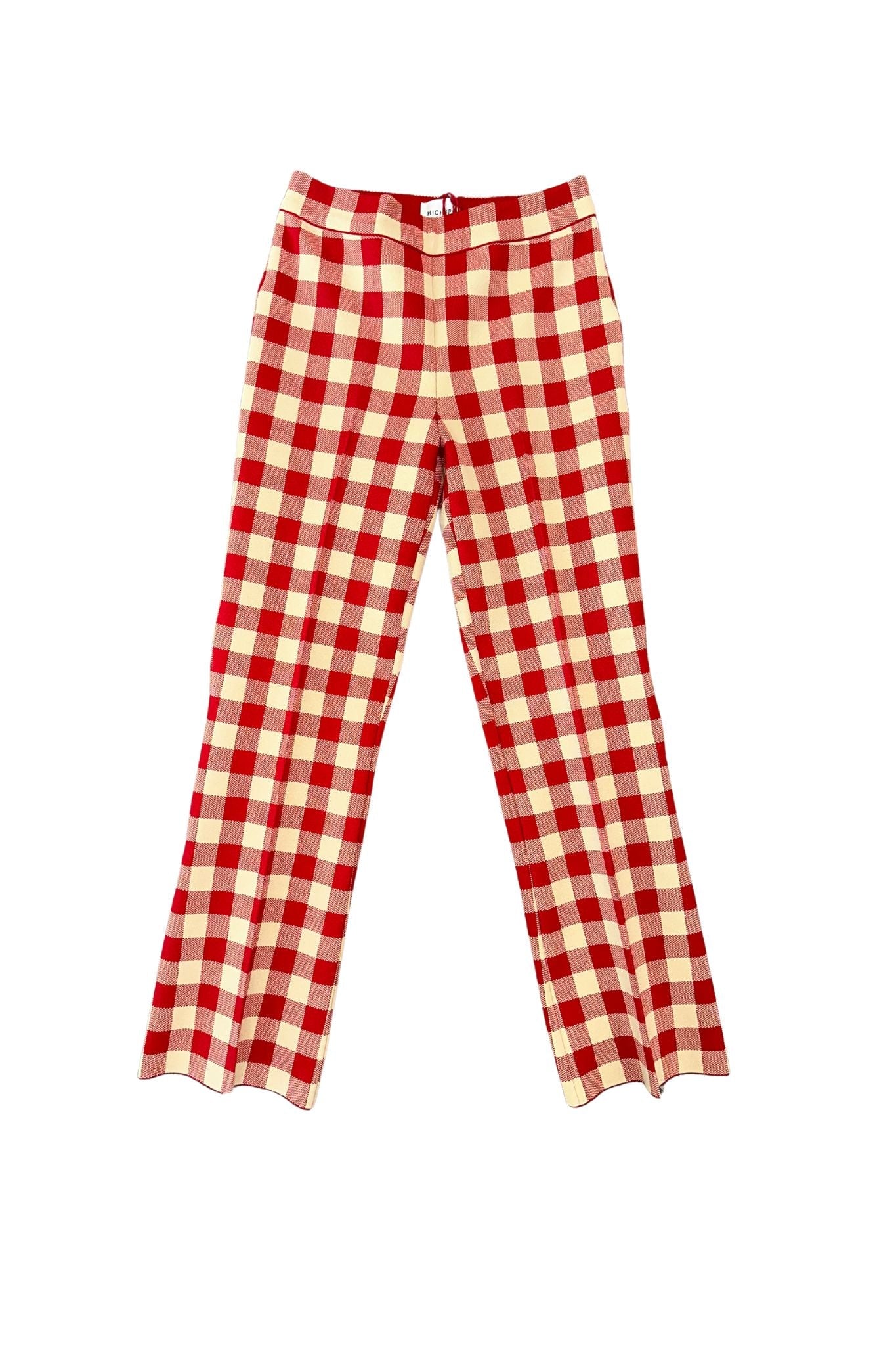 High Sport Gingham Kick Pant - Vermillion