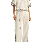 Ilio Nema Calliope Top - Dori Embroidery - Vermillion