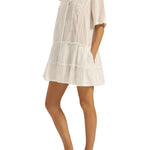 Ilio Nema Capys Dress - White Voile - Vermillion