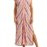 Ilio Nema Cythera Caftan - Samos Stripe - Vermillion