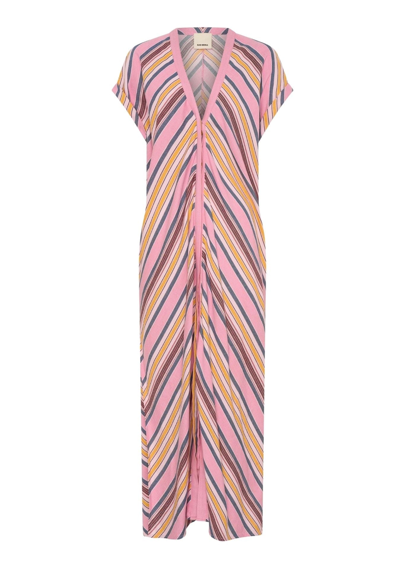 Ilio Nema Cythera Caftan - Samos Stripe - Vermillion