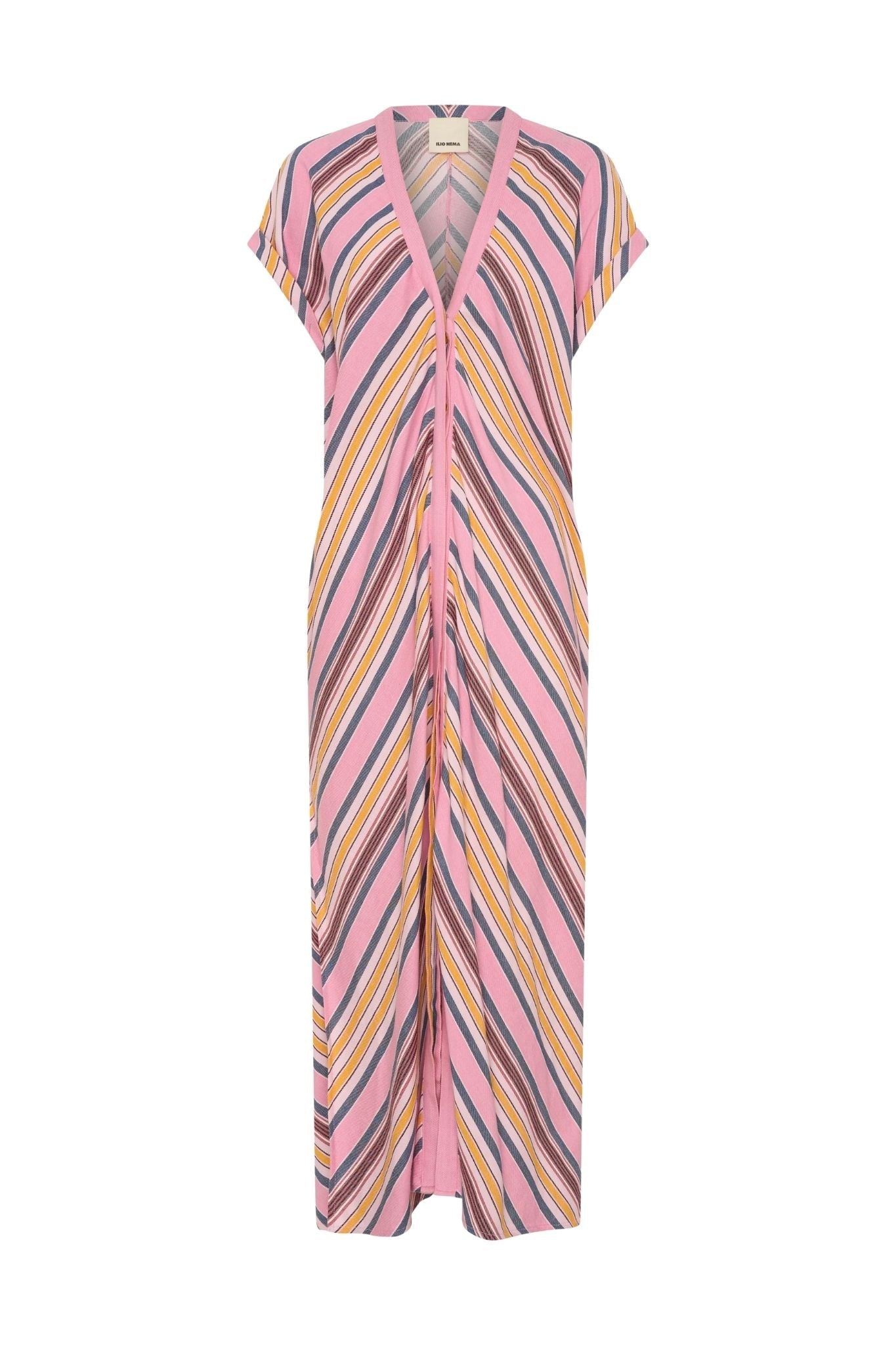 Ilio Nema Cythera Caftan - Samos Stripe - Vermillion