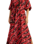 Ilio Nema Olive Caftan - Vermillion