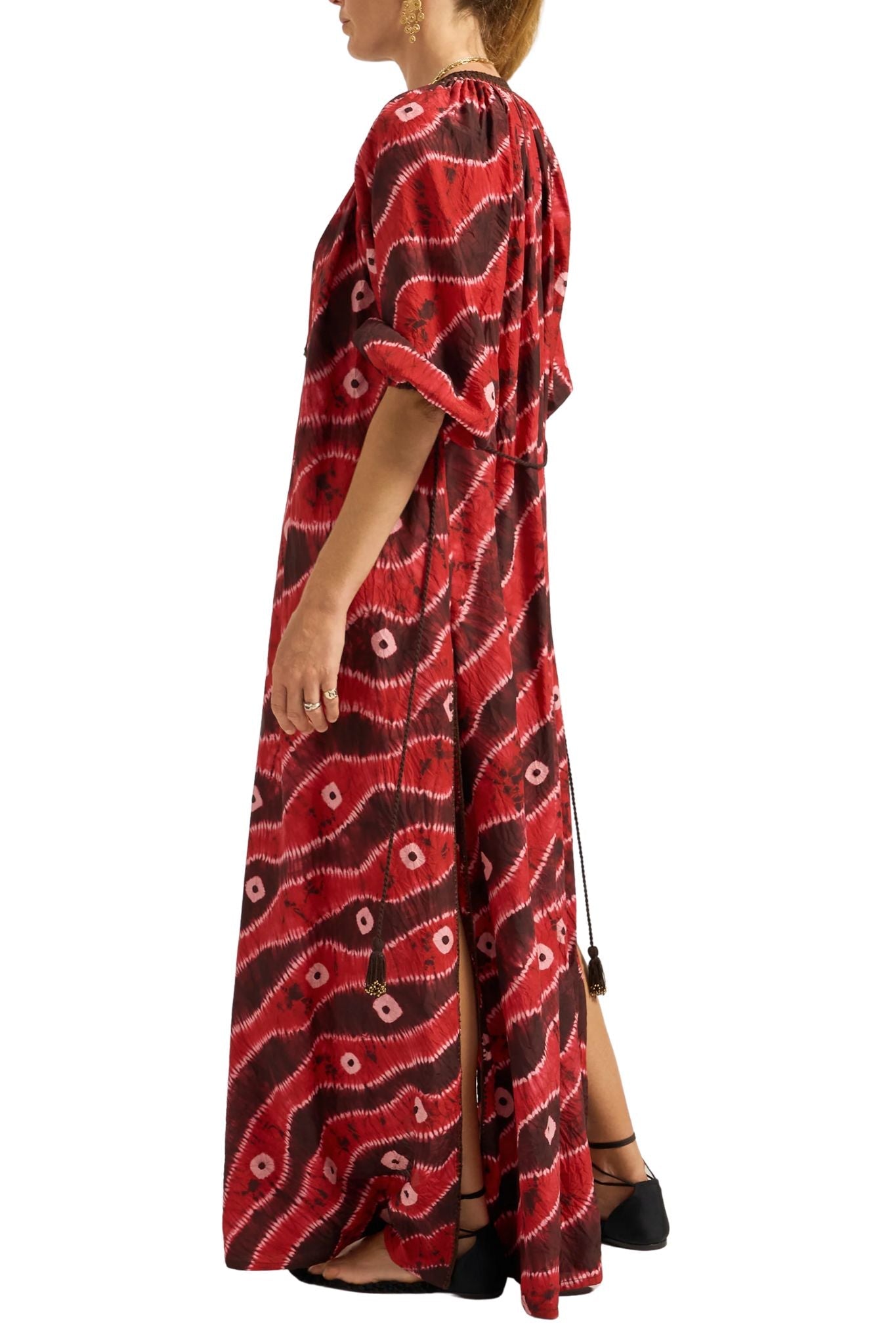 Ilio Nema Olive Caftan - Vermillion