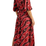 Ilio Nema Olive Caftan - Vermillion