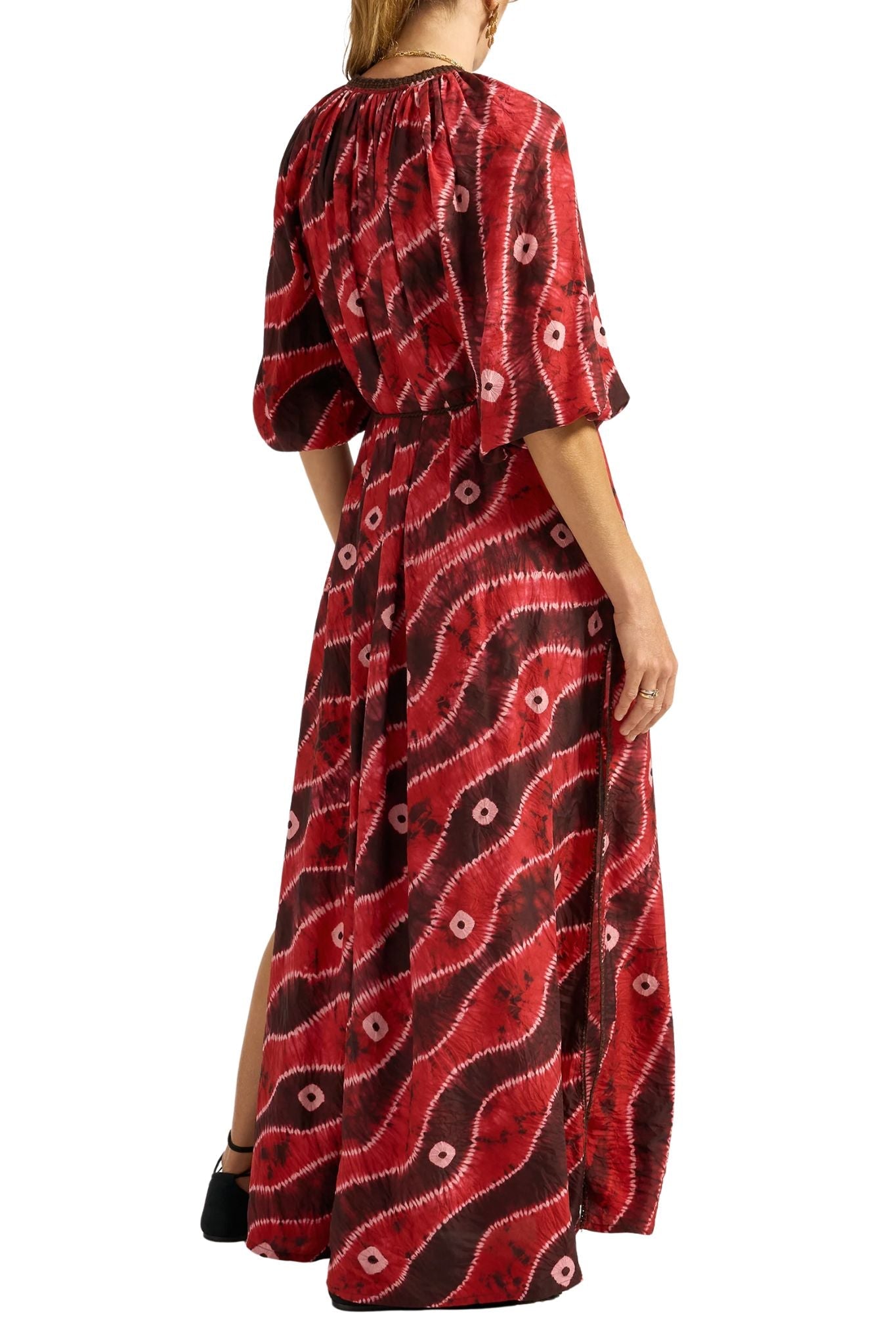 Ilio Nema Olive Caftan - Vermillion